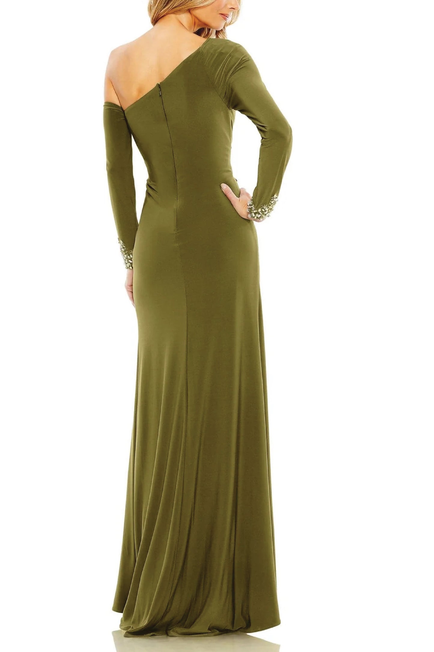 SPLENDID ONE-SHOULDER DIAGONAL NECKLINE A-LINE DRESS