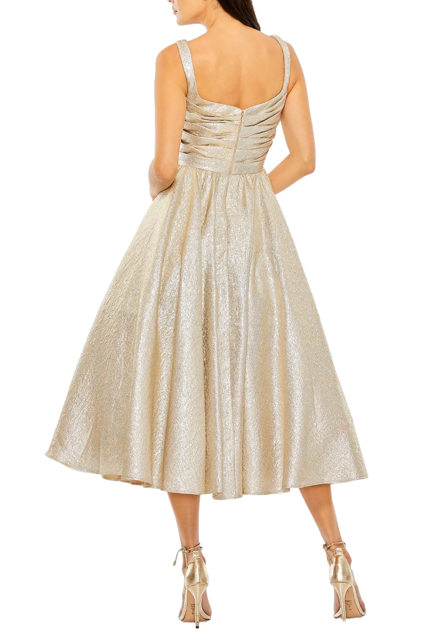 SQUARE NECK SLEEVELESS A LINE DRESS