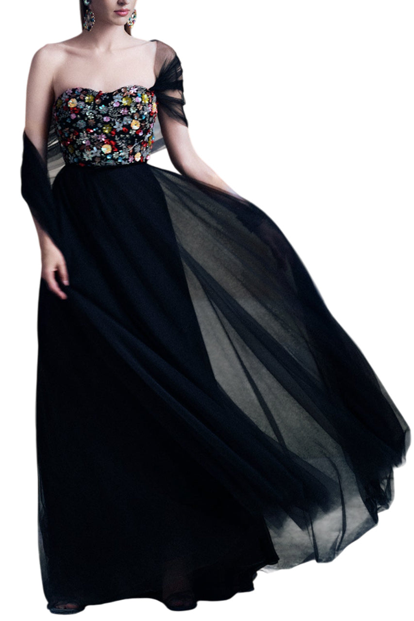 STRAPLESS A-LINE GARDEN GOWN