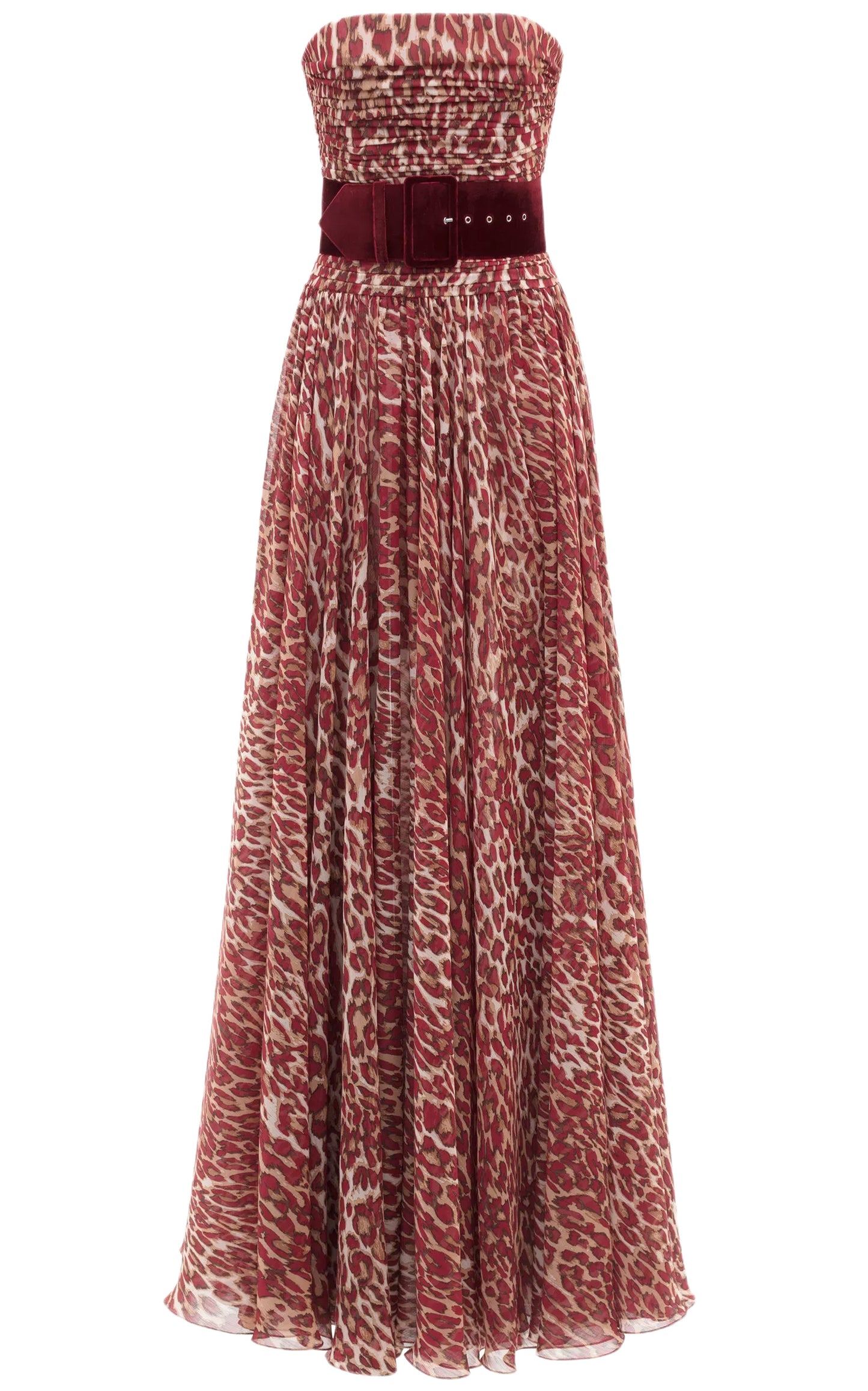 STRAPLESS LEOPARD CORSET GOWN
