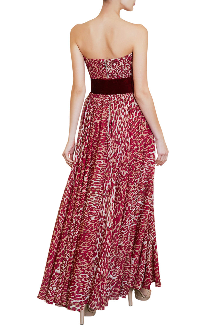 STRAPLESS LEOPARD CORSET GOWN
