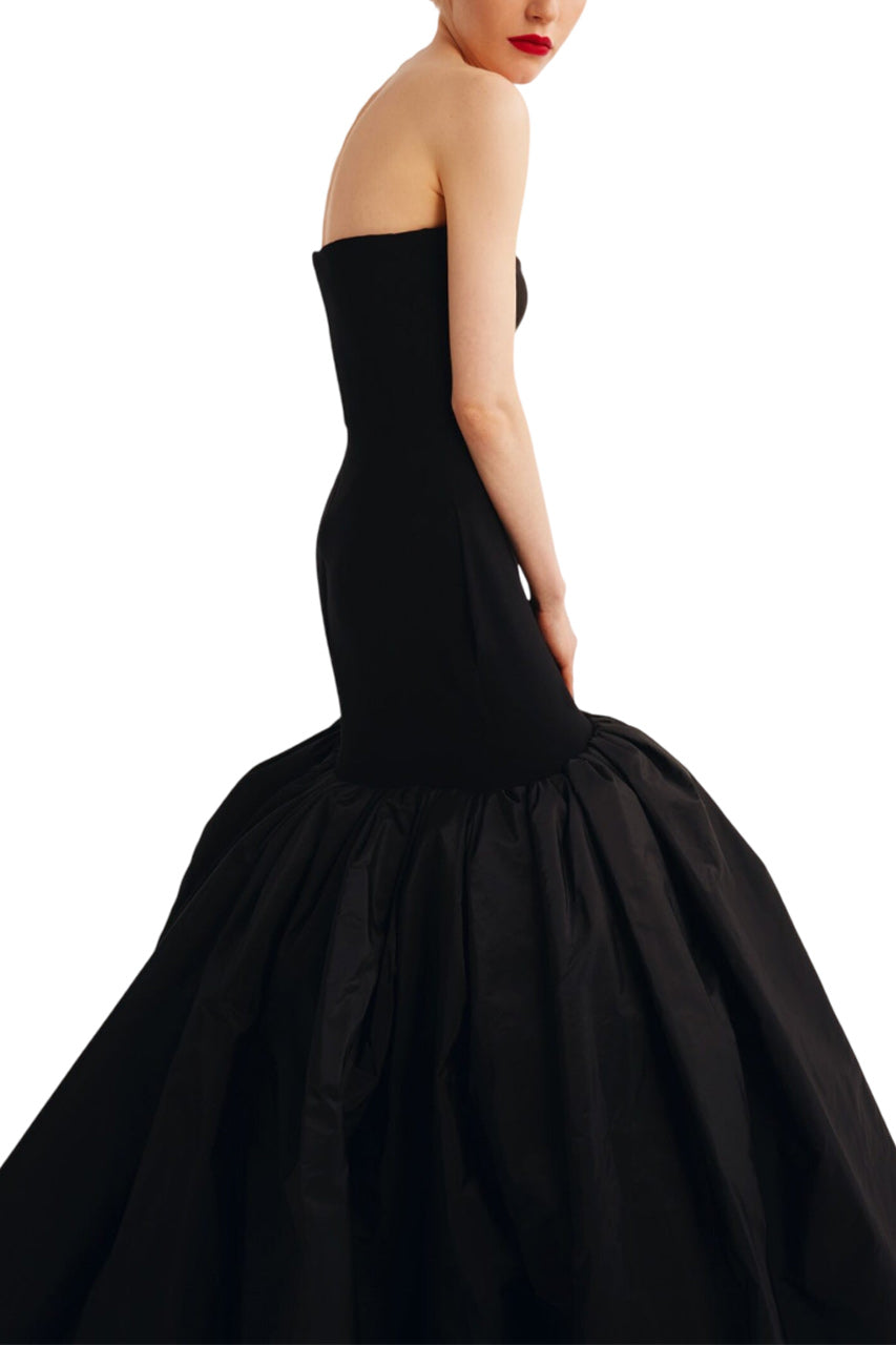 STRAPLESS MERMAID DRESS WITH DRAMATIC PLEATS