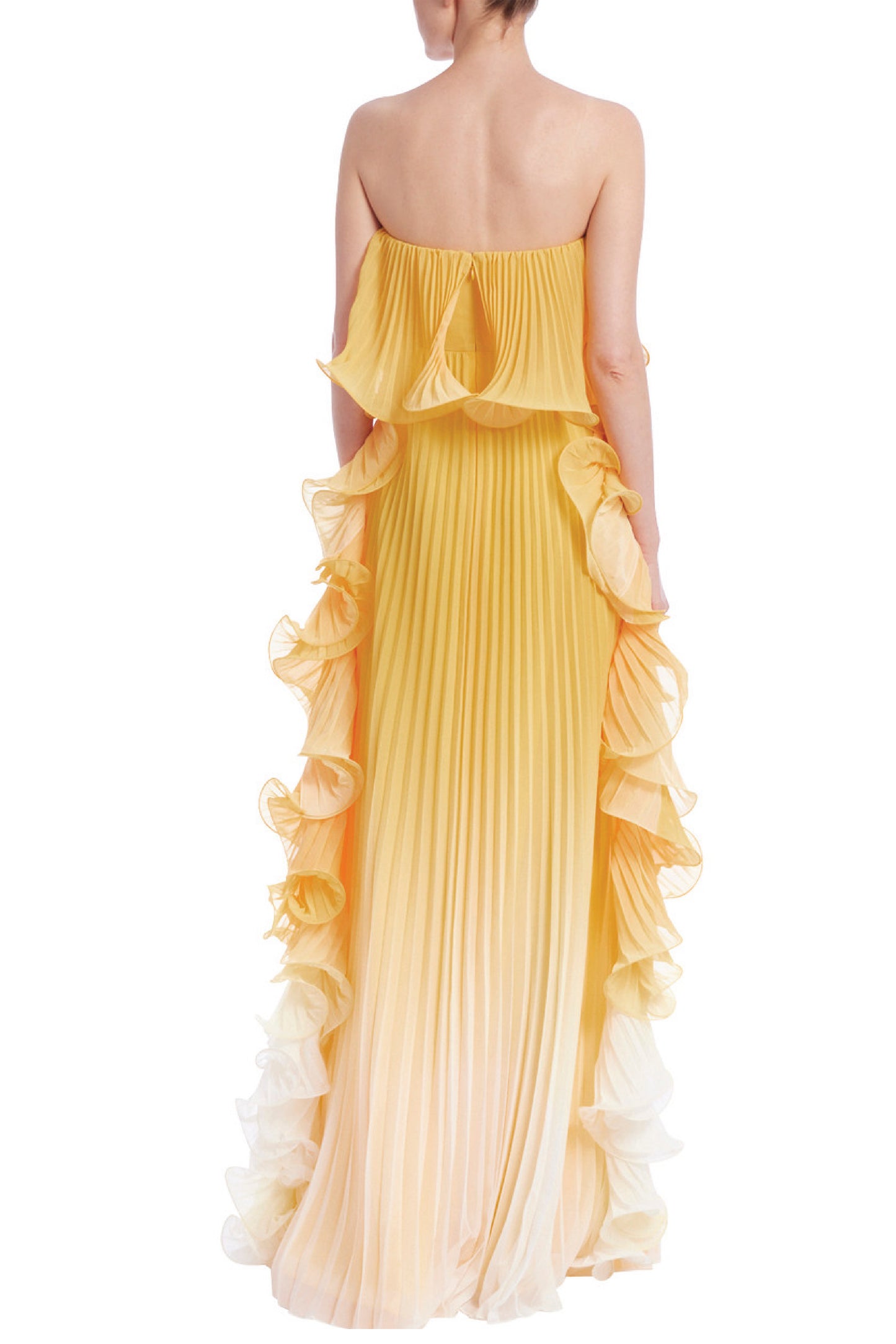STRAPLESS OMBRE OCTOPUS GEORGETTE GOWN
