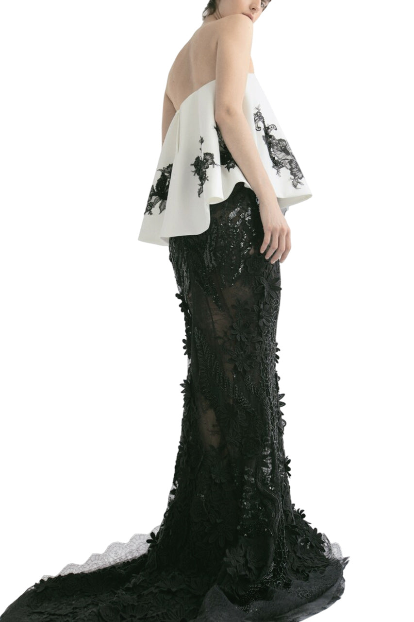 STRAPLESS TOP WITH SLIM SKIRT