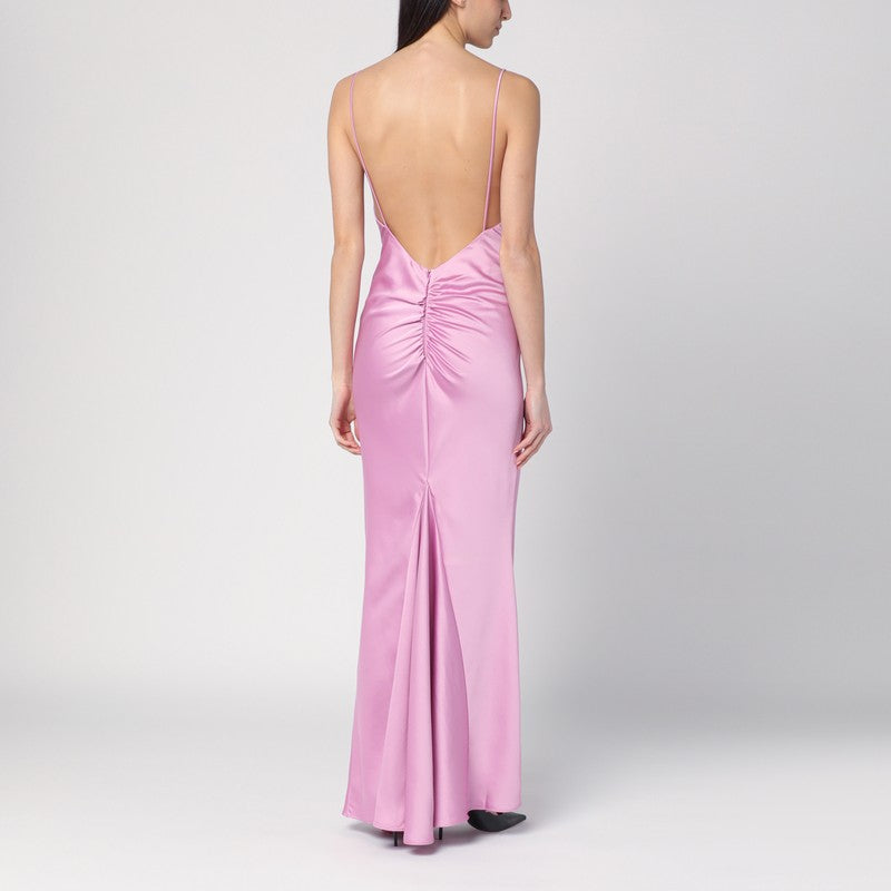Peony Colour Dress With Back Draping