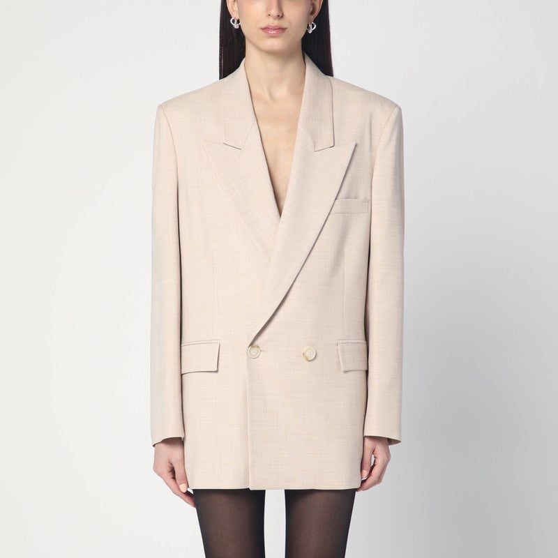 Double-breasted Sand-coloured Jacket