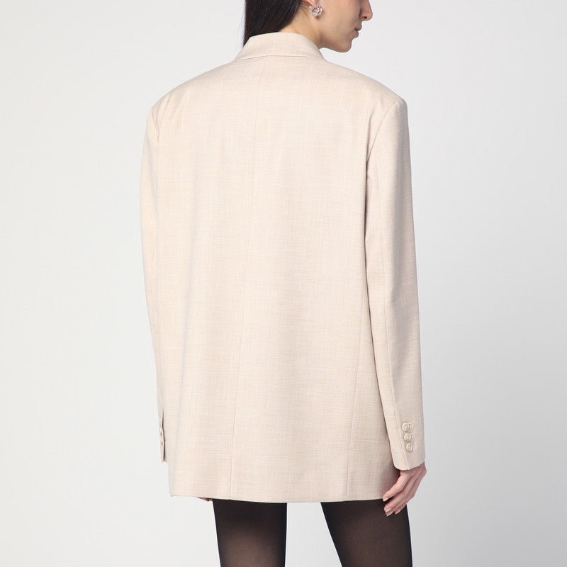 Double-breasted Sand-coloured Jacket