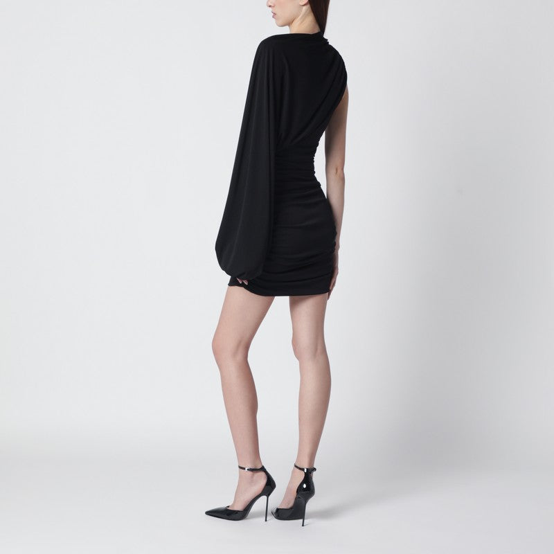 Black one-shoulder mini dress