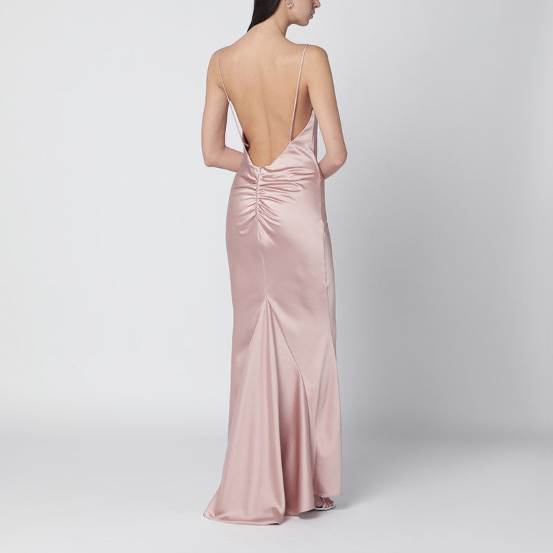 Peony-coloured Ninfea dress with back draping