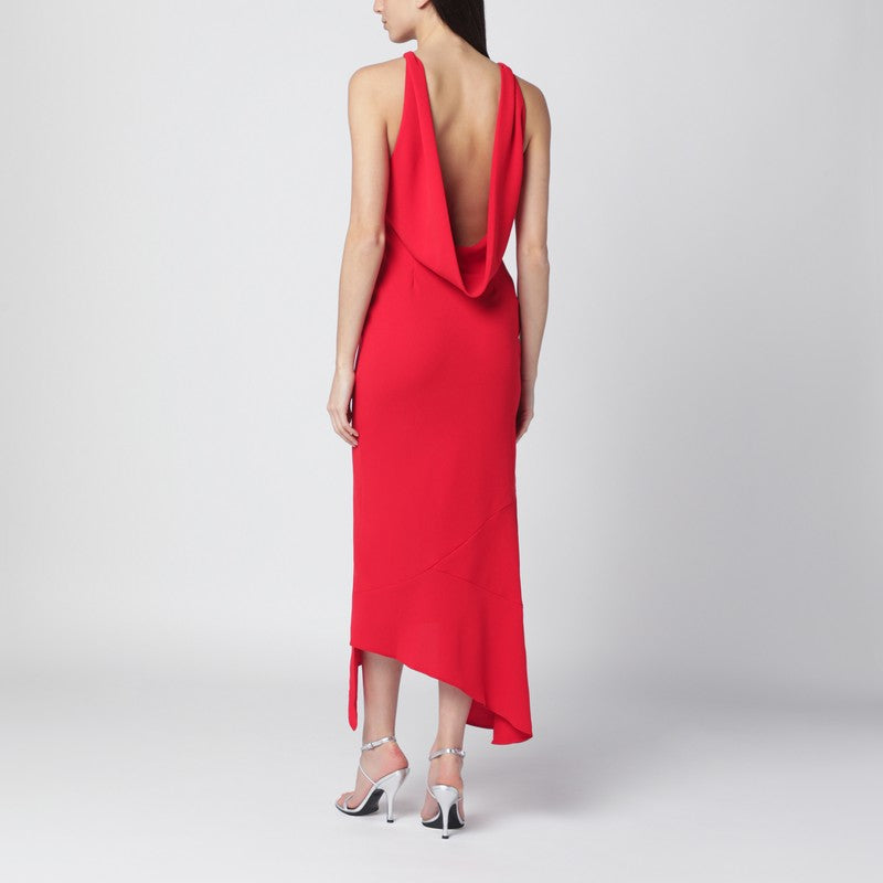 Red Carmen open-back dress