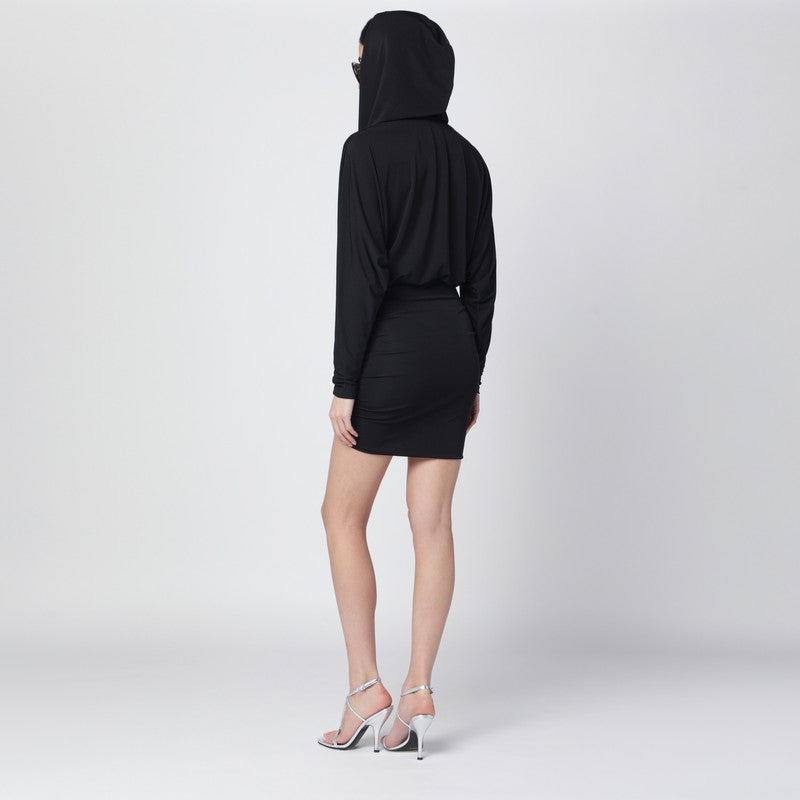 Black Grace hooded mini dress