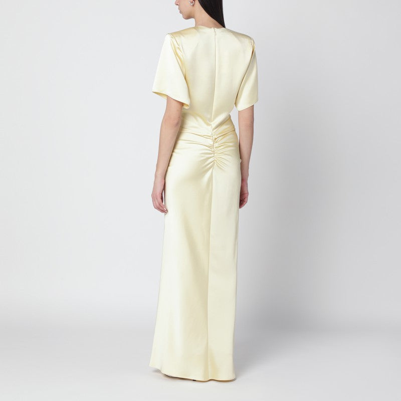 Vanilla-coloured Iris dress with draping