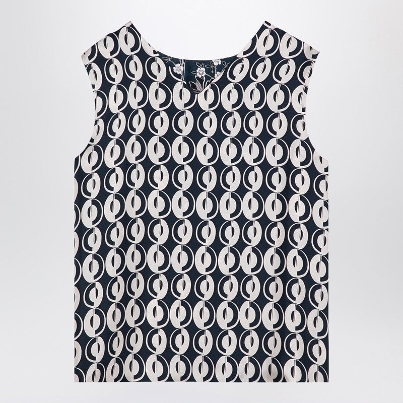 Reversible Blue Sleeveless Top