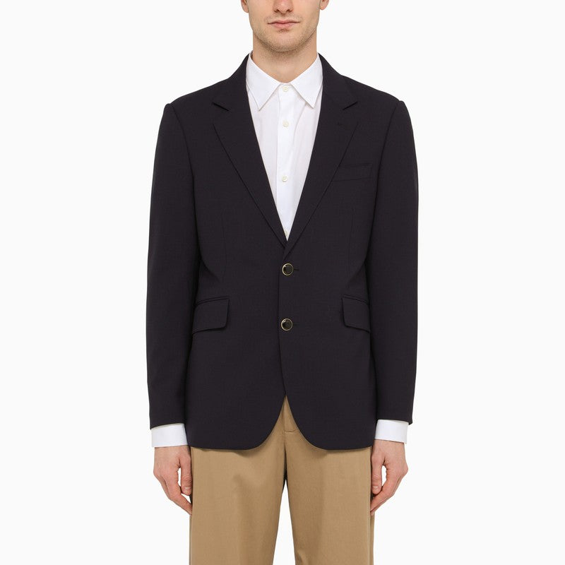 Black single-breasted jacket in wool blend