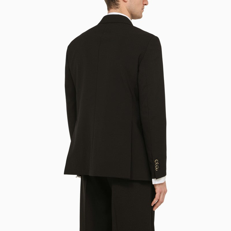 Black single-breasted jacket in wool blend
