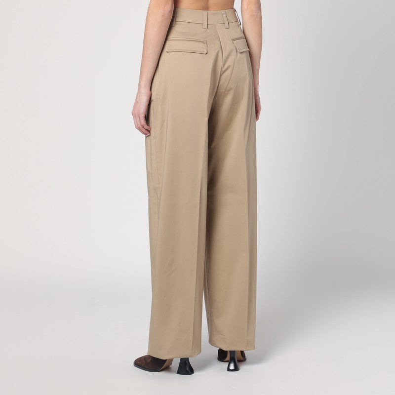 Wide Sand-coloured Axel Trousers