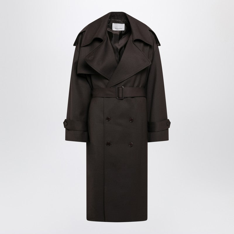 Dursley brown wool-blend trench coat
