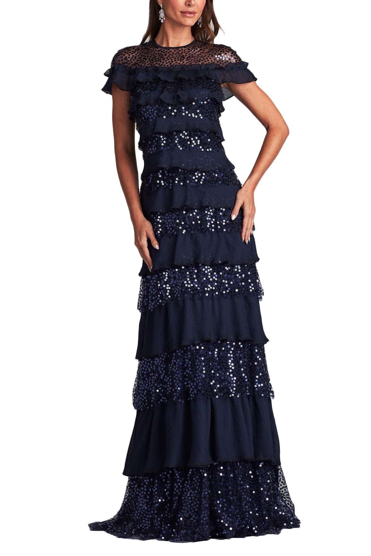 AYERS SEQUIN TIERED GOWN