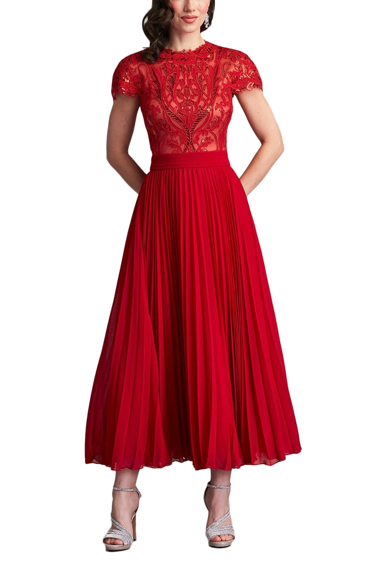 ORA SEQUIN EMBROIDERED MIDI DRESS