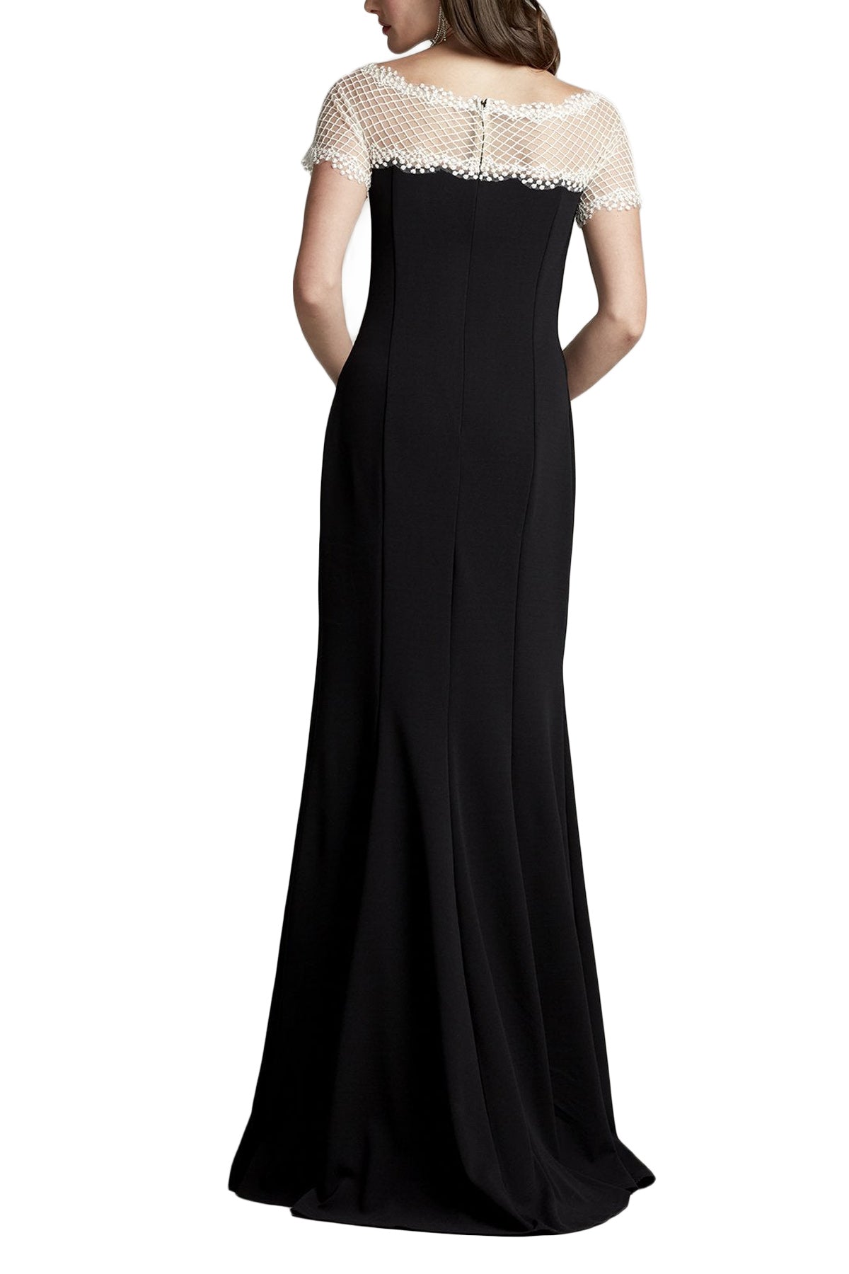 CONTRAST ILLUSION CREPE GOWN