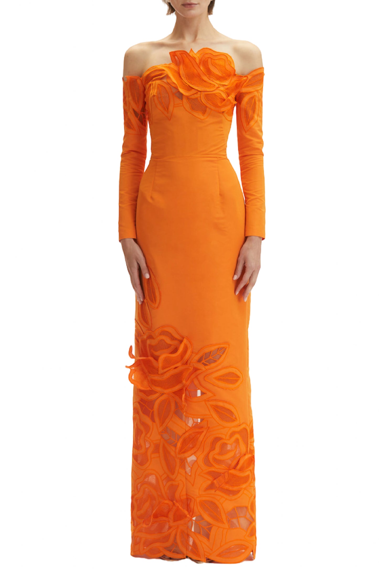 THREADWORK CUT OUT ROSES GOWN