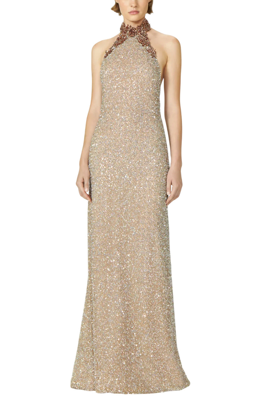 TRINITY SEQUIN HALTERNECK GOWN