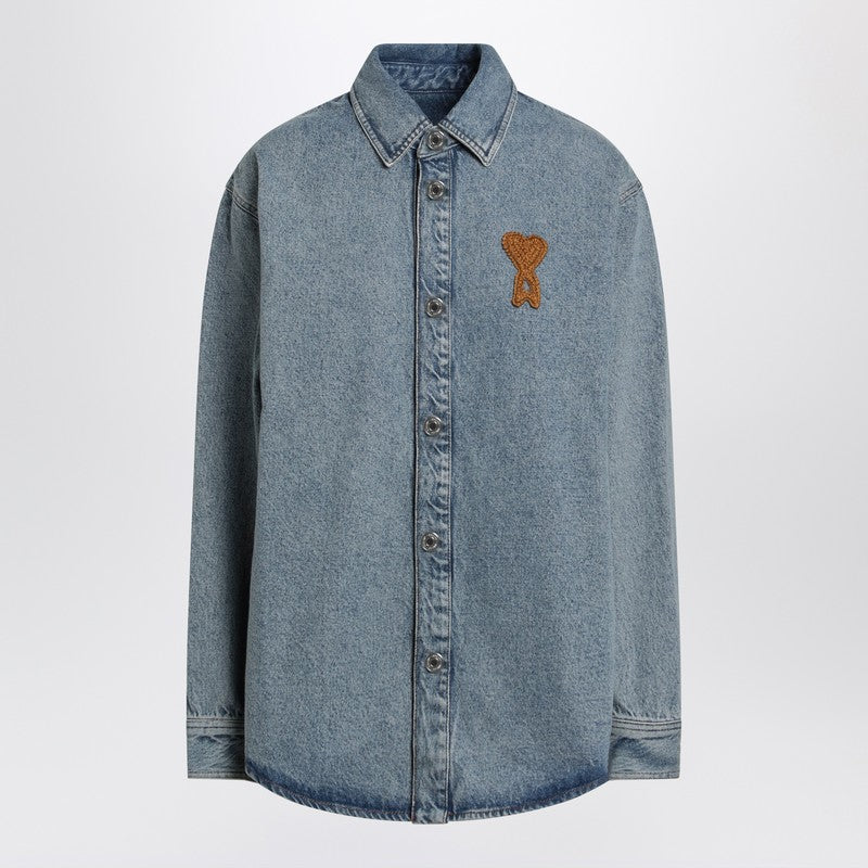 Ami de Coeur indigo used-effect denim shirt
