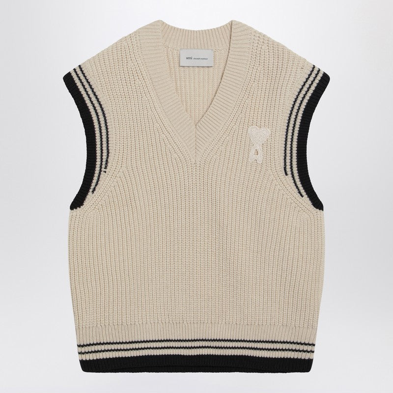 Ami De Coeur cream gilet