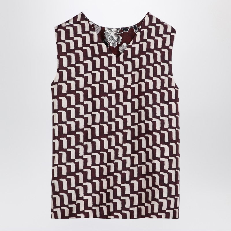 Reversible Patterned Silk Camisole Top