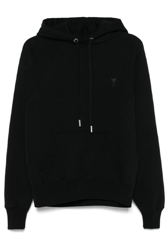 HEART LOGO EMBROIDERED COTTON HOODIE