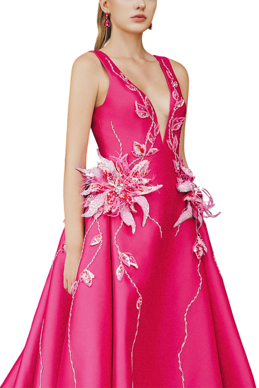 V-NECK A LINE BALL GOWN