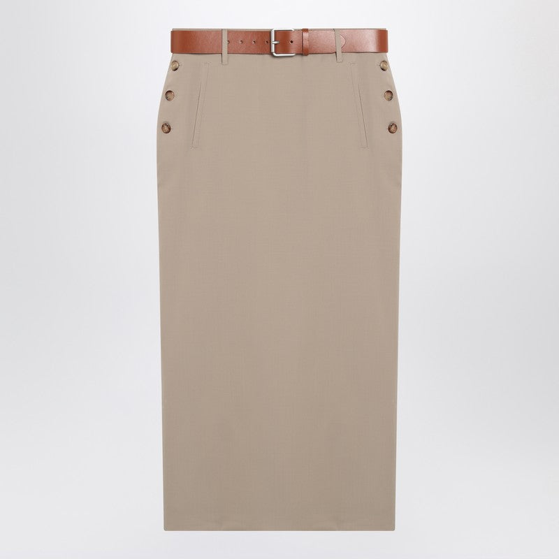 Jupe With Beige Wool Skirt