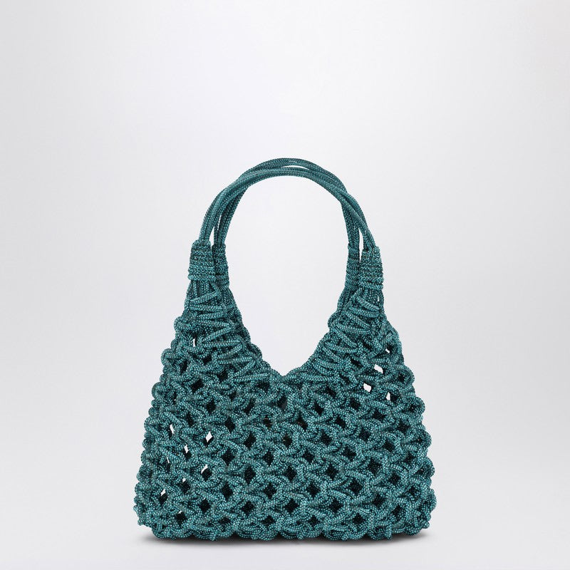 Aquamarine Vannifique Small Bag With Crystals