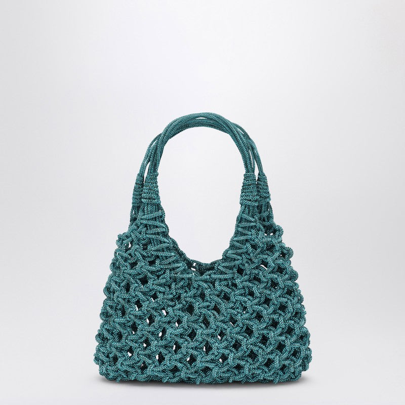 Aquamarine Vannifique Small Bag With Crystals