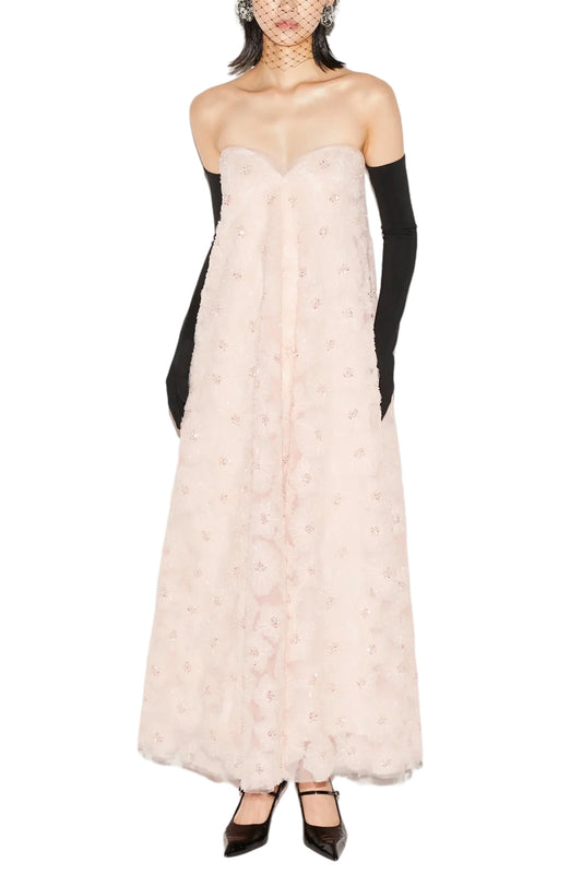 VIVIA PINK GOWN EMBROIERED TULLE