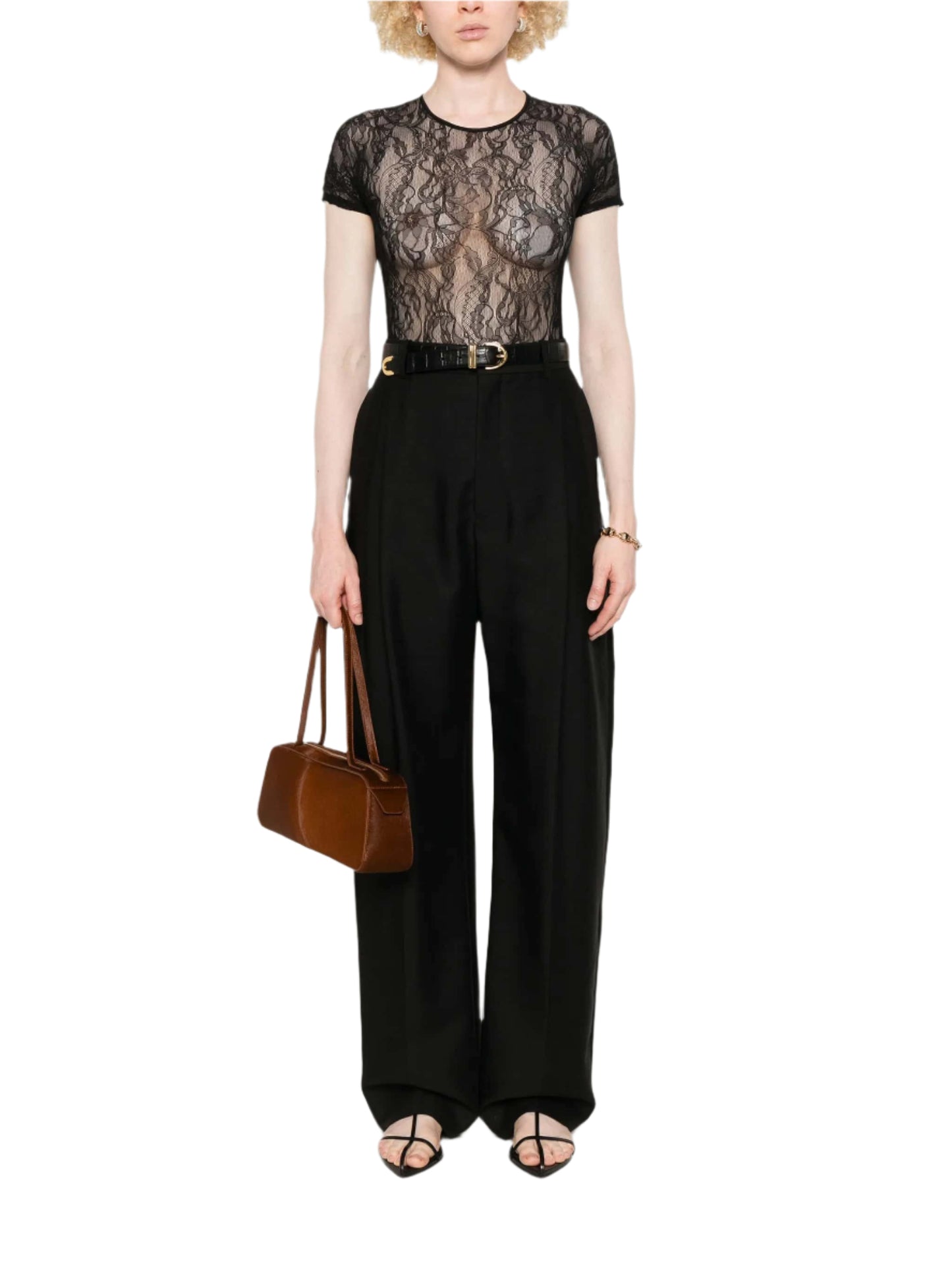 WIDE-LEG PLEATED TROUSERS