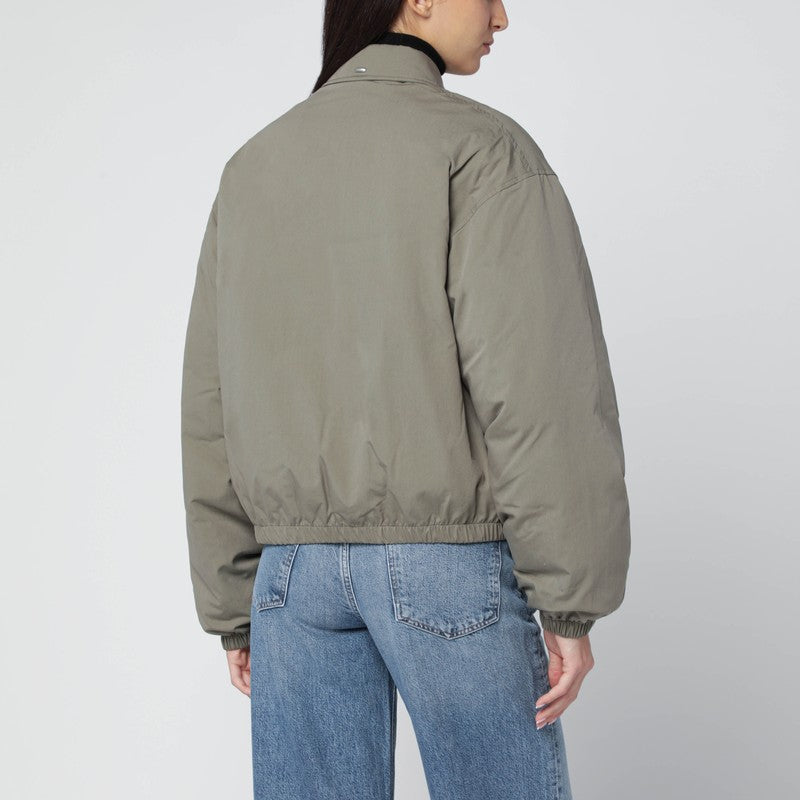 Sage green bomber jacket with zip