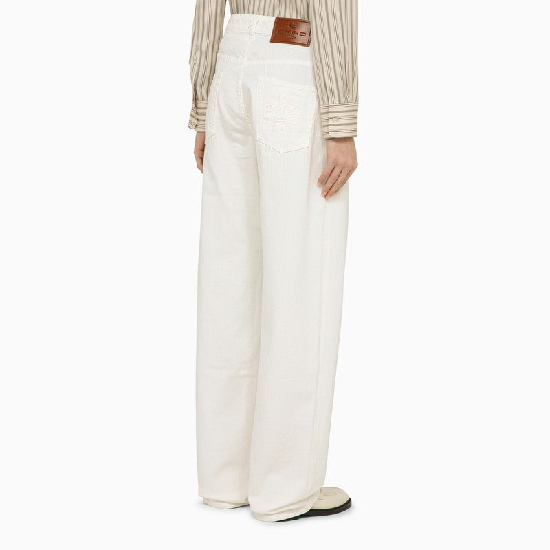 White Denim Baggy Jeans