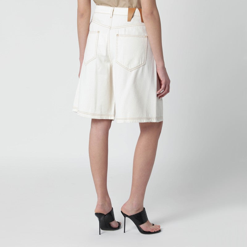 Ecru cotton bermuda shorts