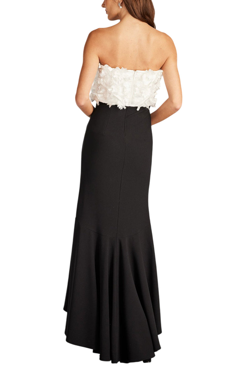 XORA FLORAL EMBELLISHED STRAPLESS GOWN