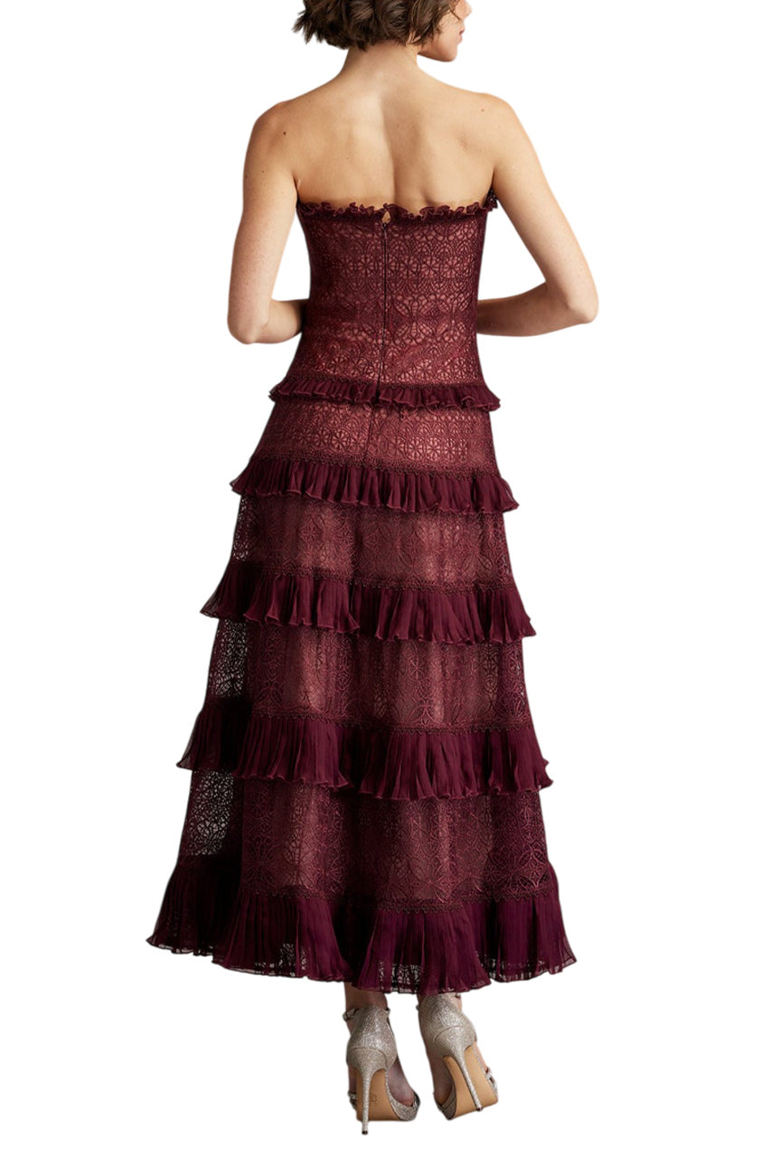 ZIANI TIERED RUFFLE MIDI DRESS