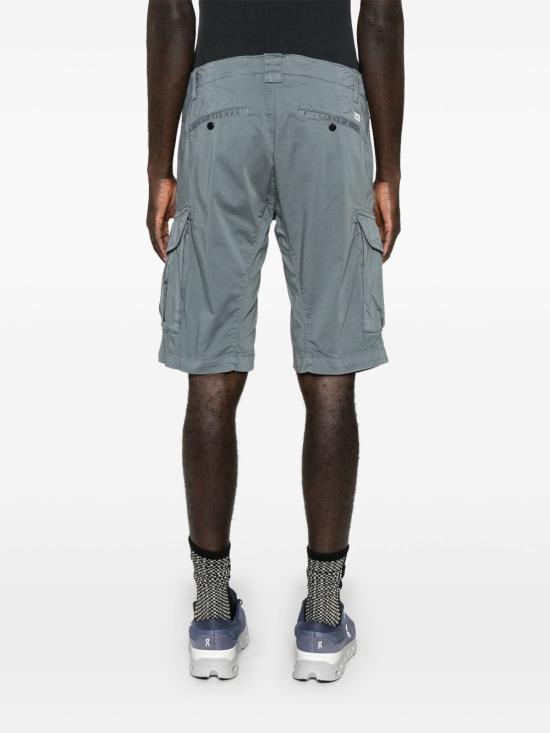 STRETCH SATIN CARGO BERMUDA SHORTS