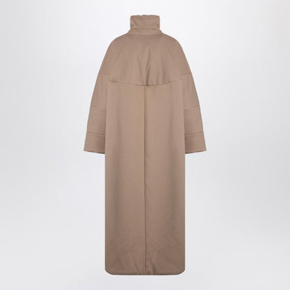 Oversized Coat In Camel-coloured Cotton