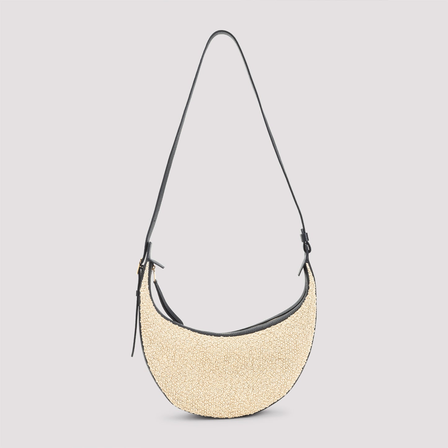 Beige Augustina Small Raffia Shoulder Bag