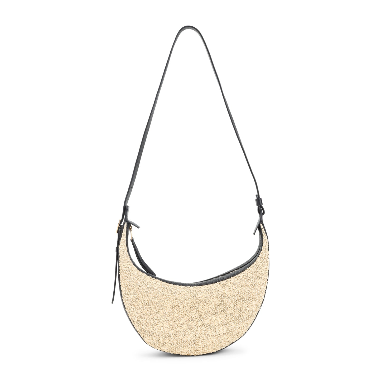 Beige Augustina Small Raffia Shoulder Bag