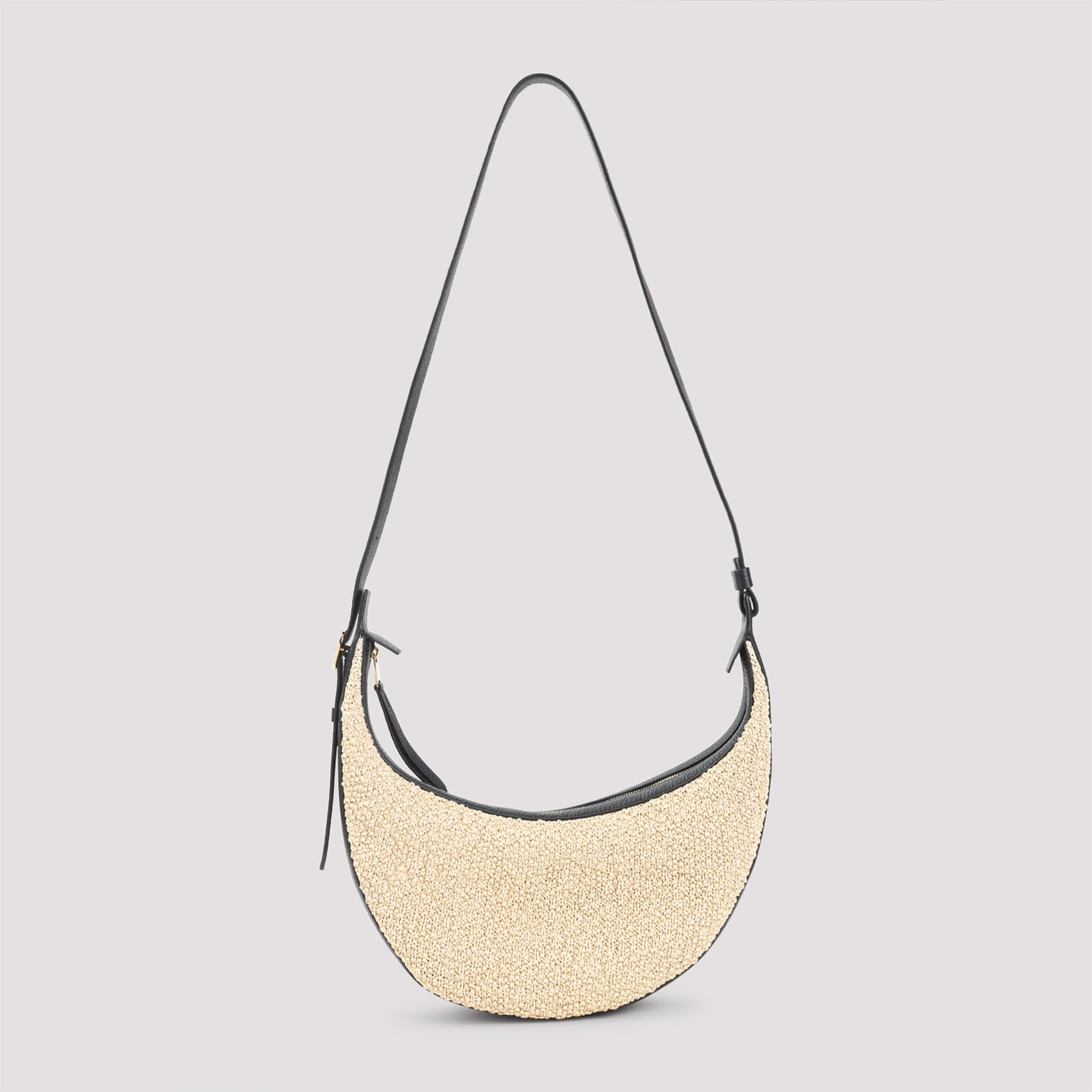 Beige Augustina Small Raffia Shoulder Bag