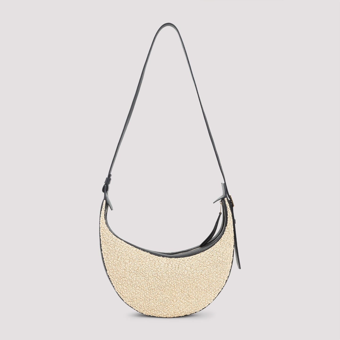 Beige Augustina Small Raffia Shoulder Bag