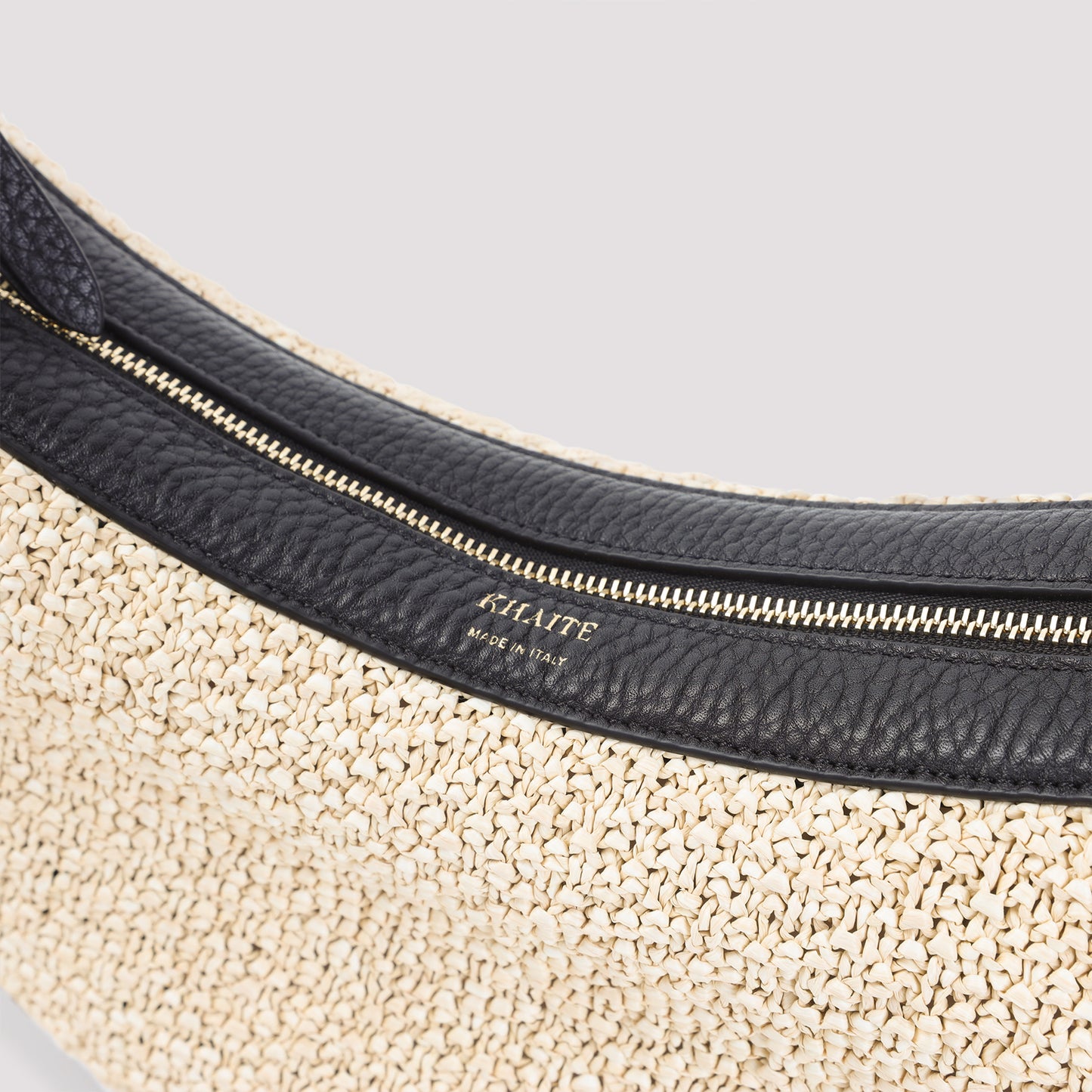 Beige Augustina Small Raffia Shoulder Bag