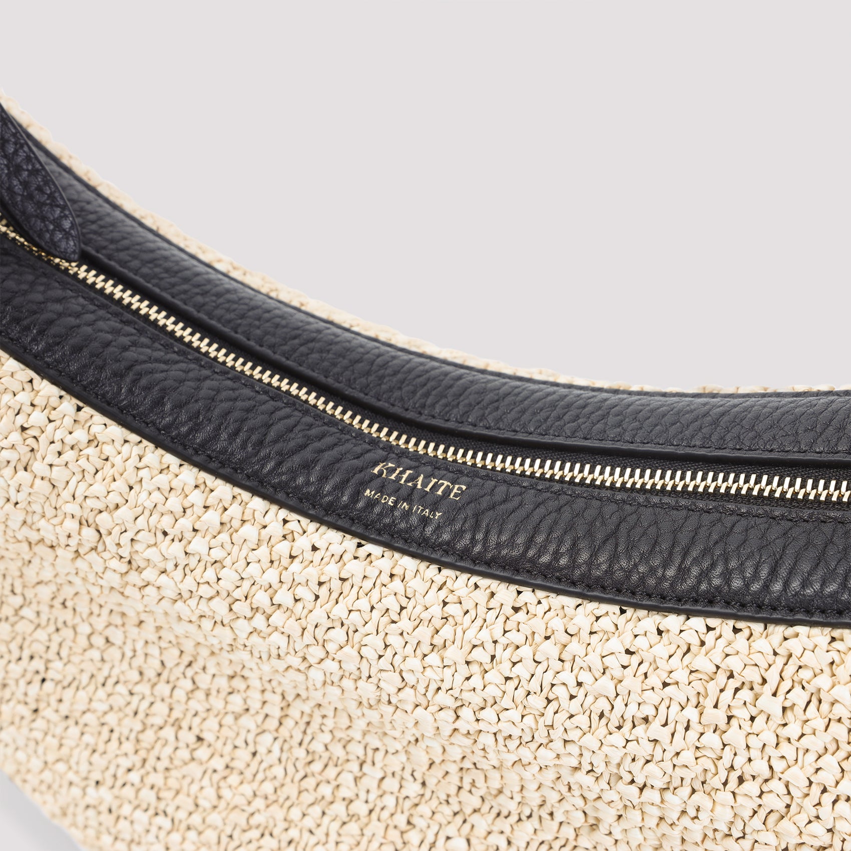 Beige Augustina Small Raffia Shoulder Bag