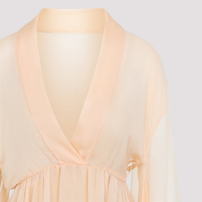 Beige Chiffon Long Dress